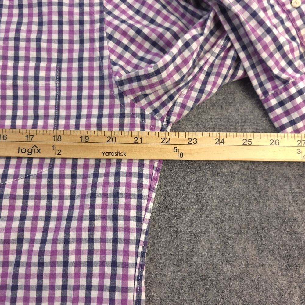 J Crew Shirt Large Slim Fit Purple Check Long Sleeve Button Down Cotton - Picture 5 of 9